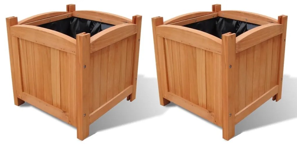 Vasos/floreiras em madeira 2 pcs 30x30x30 cm