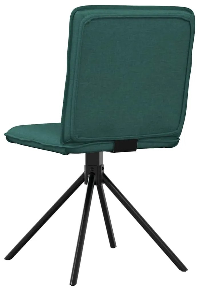 Cadeiras de jantar 6 pcs tecido verde-escuro