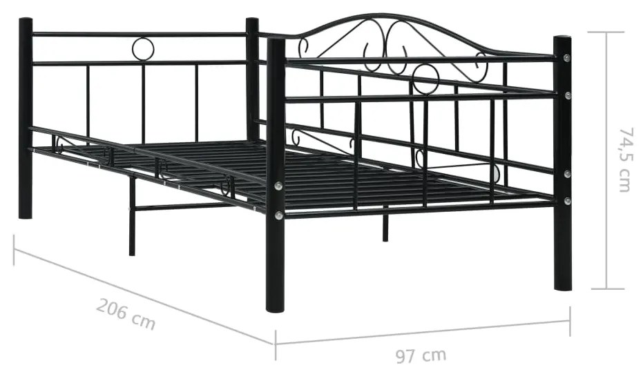 Estrutura sofá-cama 90x200 cm metal preto