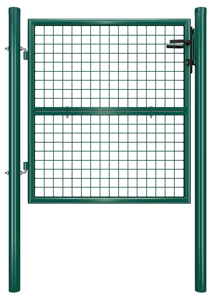 SONGMICS GGD150G01 Portão de jardim em aço galvanizado com maçaneta e chave 106 x 100 cm (C x A), verde