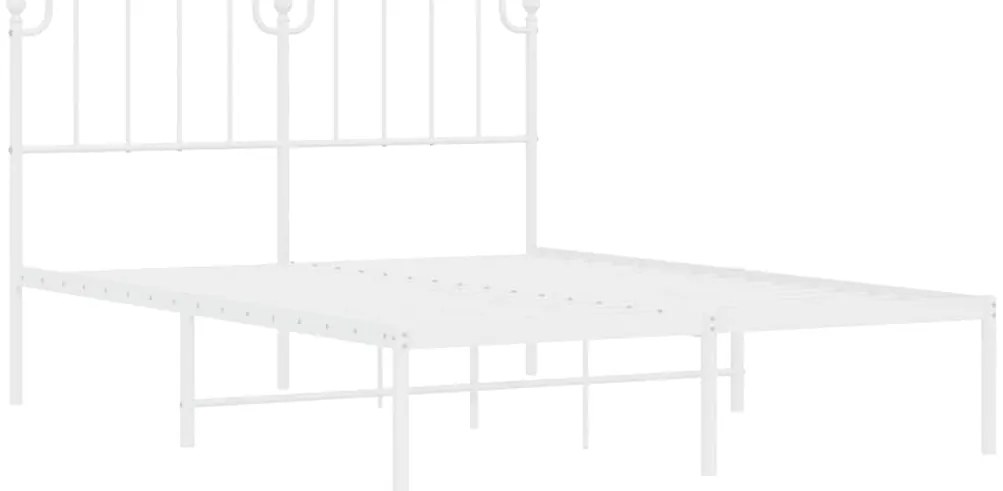 Estrutura de cama com cabeceira 135x190 cm metal branco