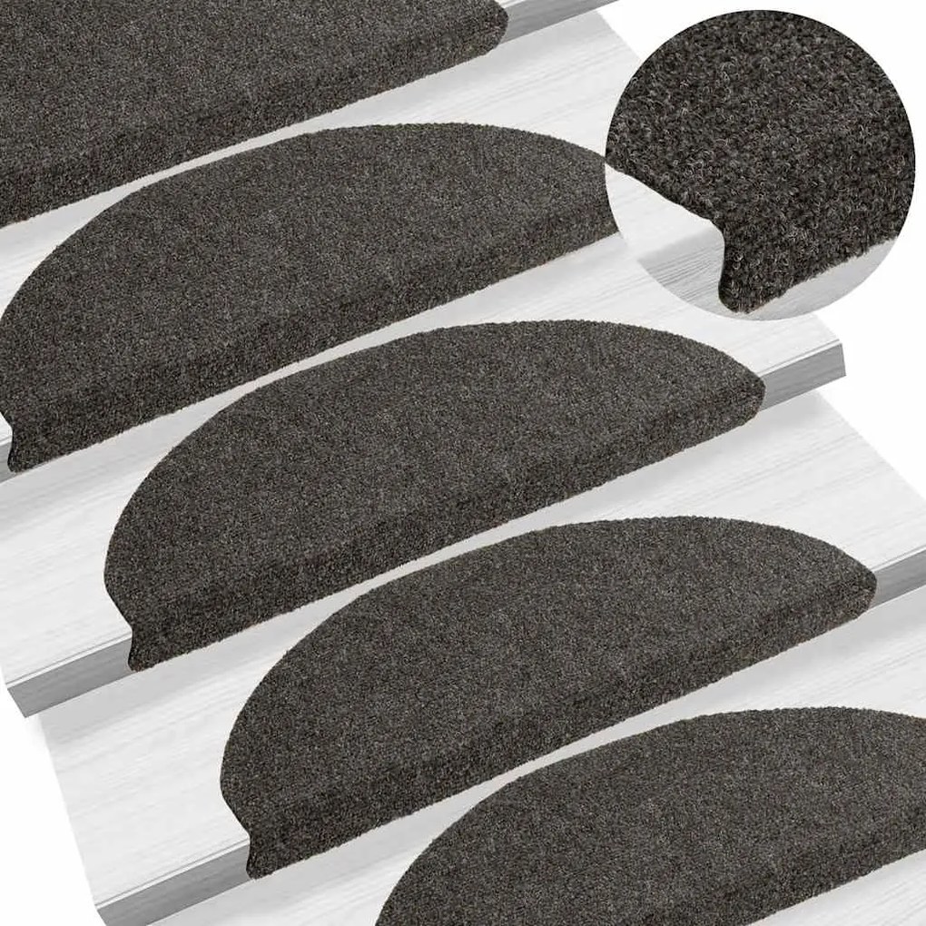 Tapetes escada autoadesivos 10 pcs 65x21x4 cm cm antracite