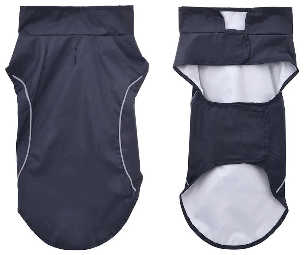 Capa de chuva para cães com tiras reflectoras azul-marinho XS