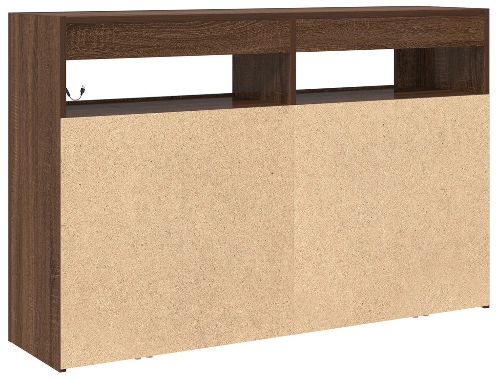 Aparador Carvalho Castanho Madeira Engenharia 116 x 30 x 75 cm