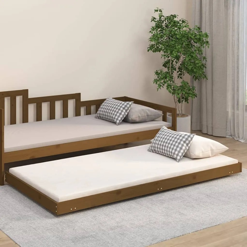 823502 vidaXL Estrutura de cama 80x200cm madeira de pinho maciça castanho mel