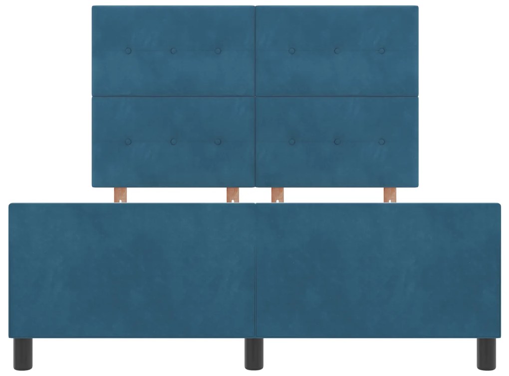 Cama vidaXL Azul Escuro 140x190 cm Veludo