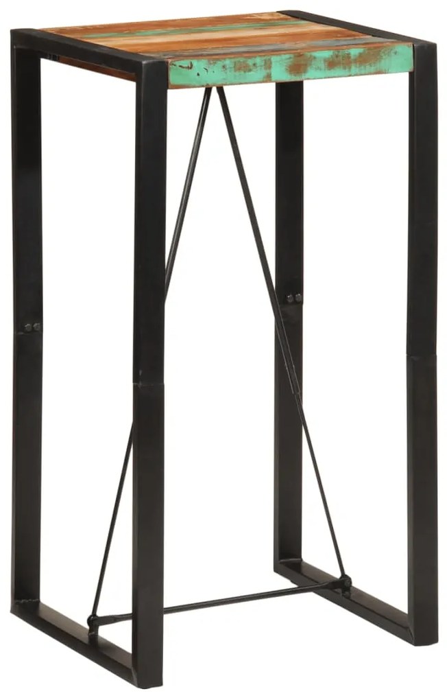 Mesa de bar 60x55x110 cm madeira recuperada maciça