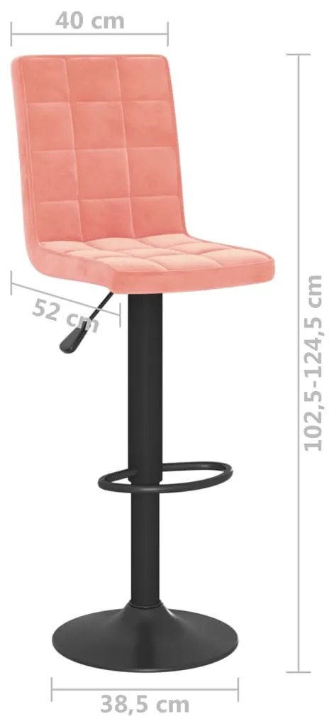 Bancos de bar 2 pcs veludo rosa