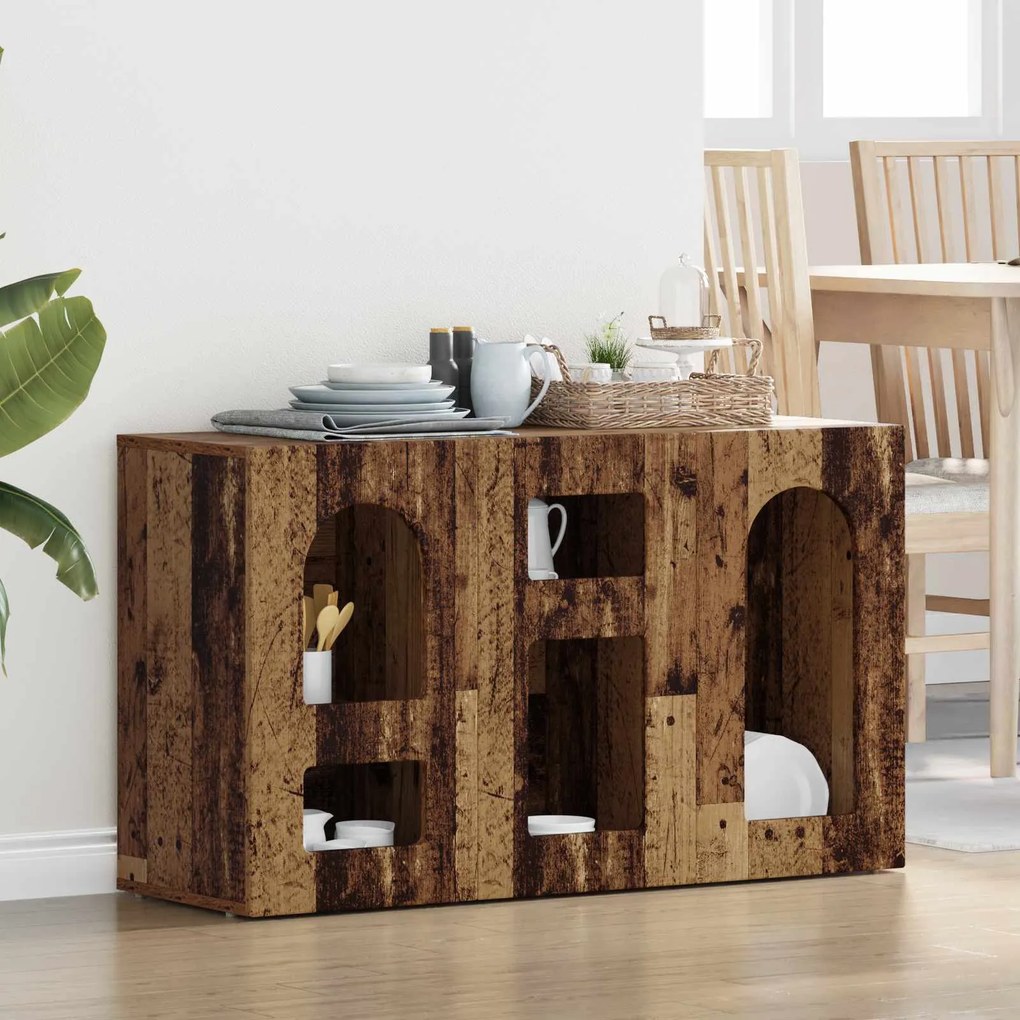 vidaXL Buffet Madeira antiga 100 x 35 x 59 cm Madeira processada