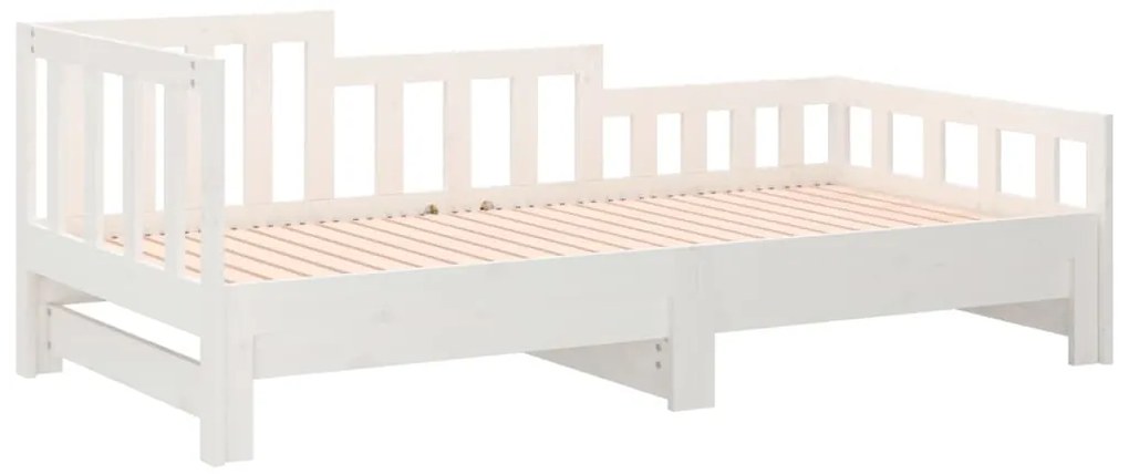Sofá-cama de puxar 2x(80x200) cm pinho maciço branco