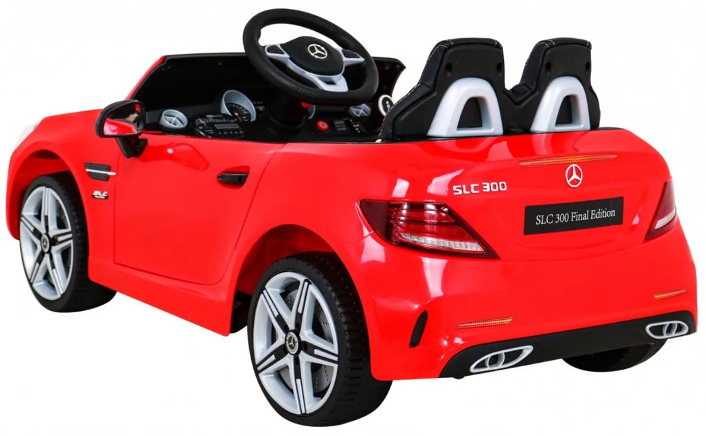 Carro elétrico para Crianças 12V Mercedes BENZ SLC300 Rodas de EVA, Assento de couro Vermelho