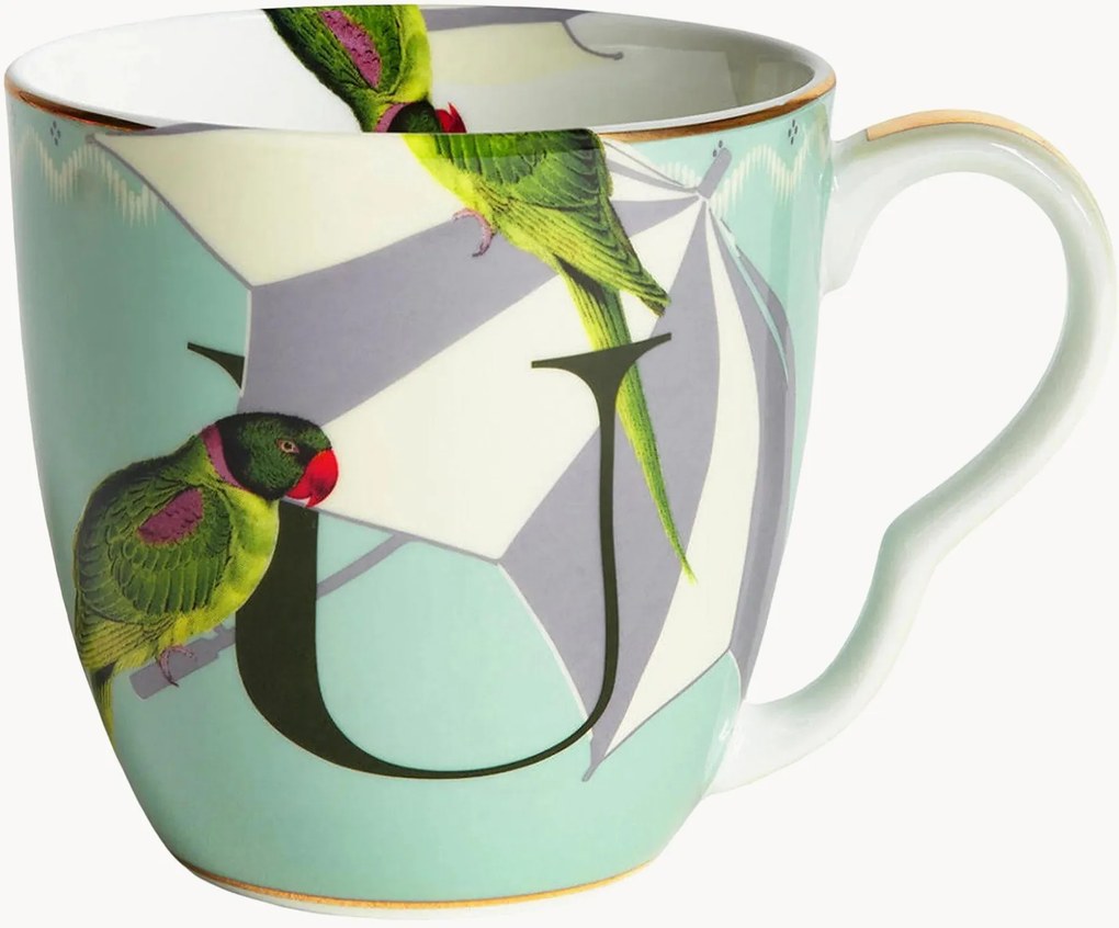 Caneca em porcelana fine bone china Umbrella Bird
