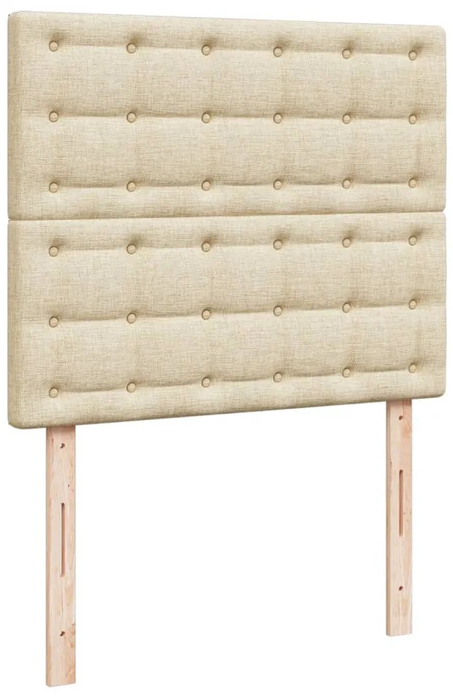 Cama boxspring com colchão 120x190 cm tecido cor creme