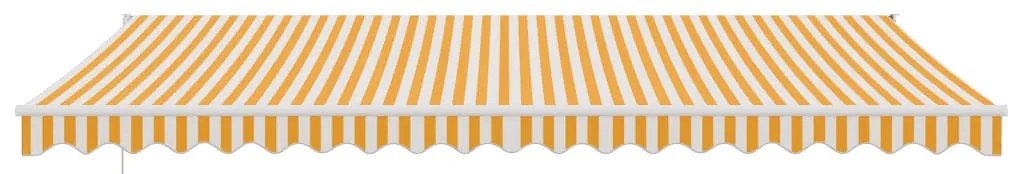 Toldo retrátil 5x3 m tecido e alumínio amarelo e branco