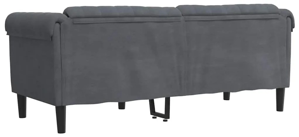 Sofá de 2 lugares veludo cinzento-escuro