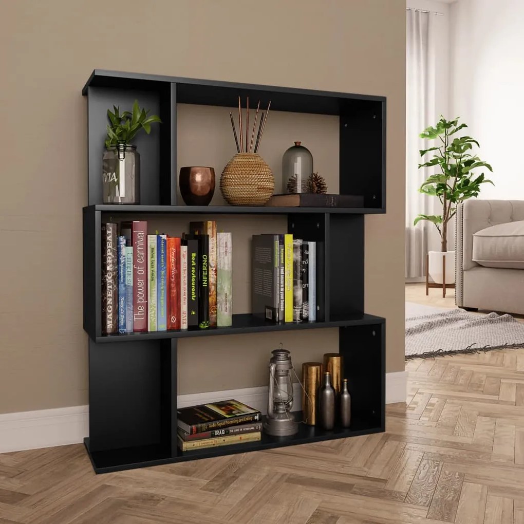 800082 vidaXL Estante/divisória 80x24x96 cm contraplacado preto
