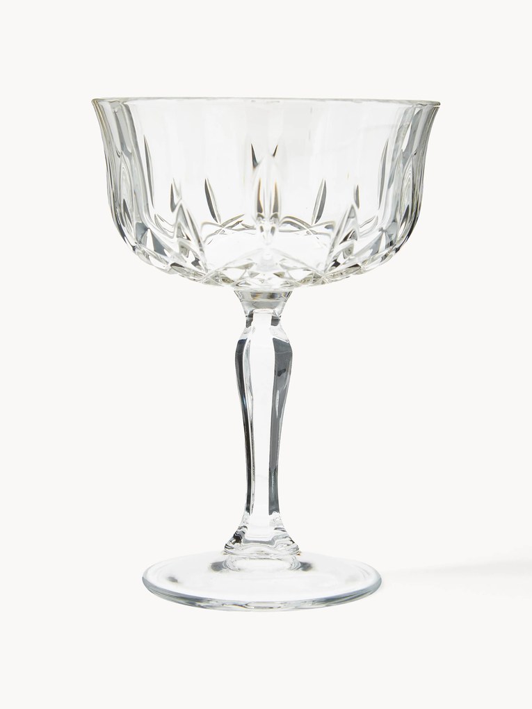Taças de champanhe de cristal Opera com padrão em relevo, conjunto de 6