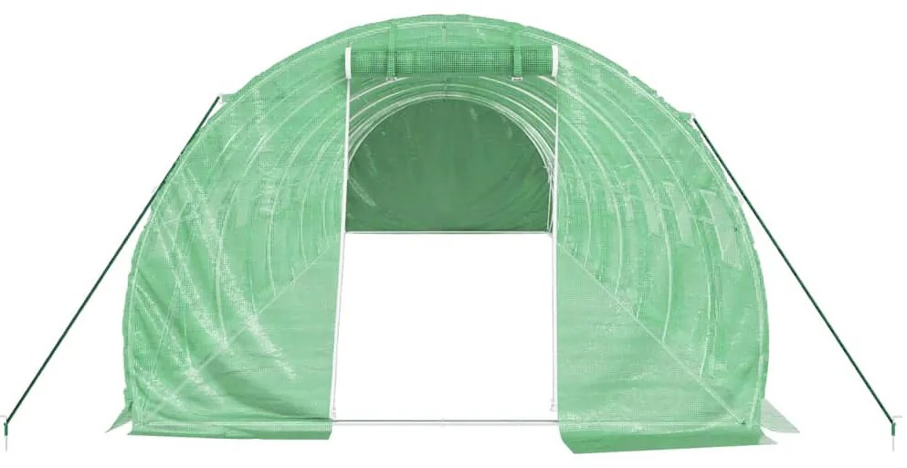 Estufa com estrutura de aço 30 m² 10x3x2 m verde