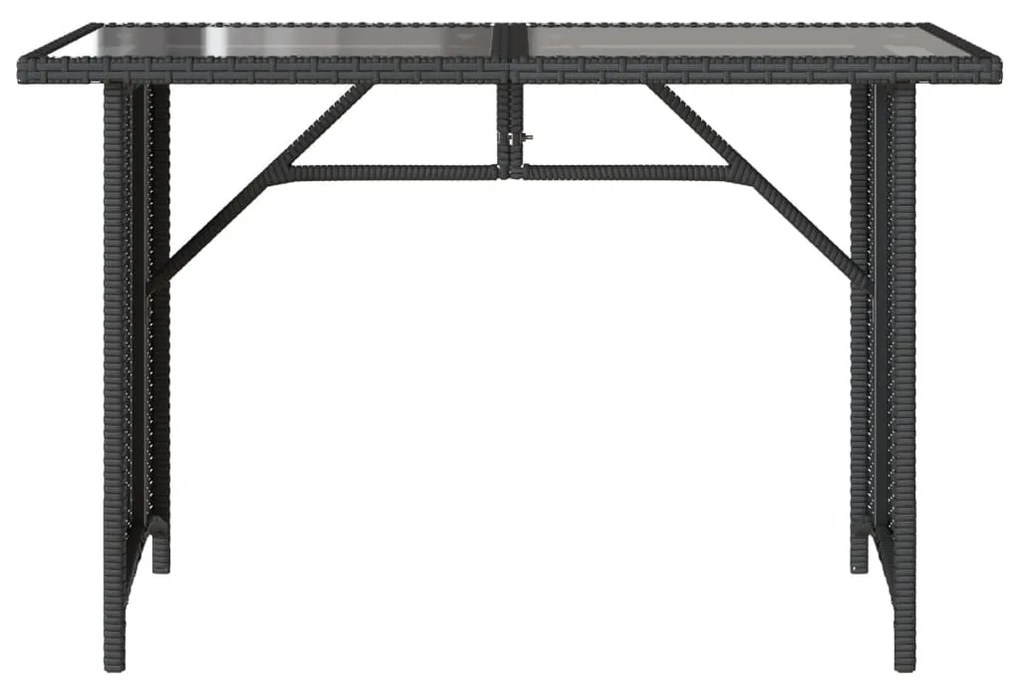 2 pcs conjunto de jantar p/ jardim c/ almofadões vime PE preto