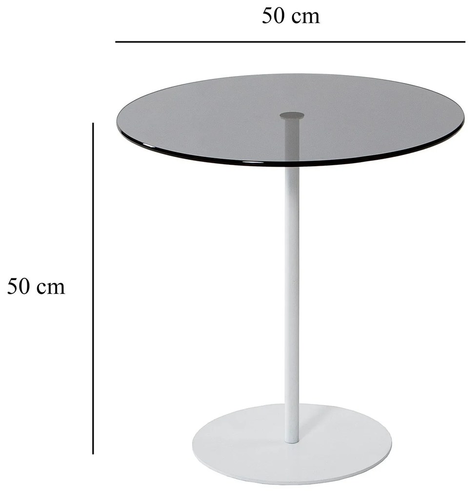 Mesa Lateral Chill-Out – Branco e Cinzento Escuro – 50cmx50cmx50cm