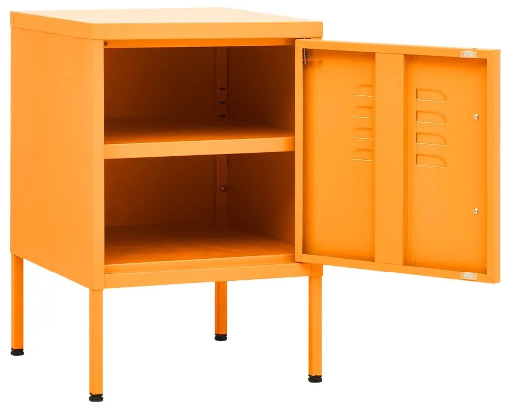 Mesa de cabeceira 35x35x51 cm aço amarelo mostarda