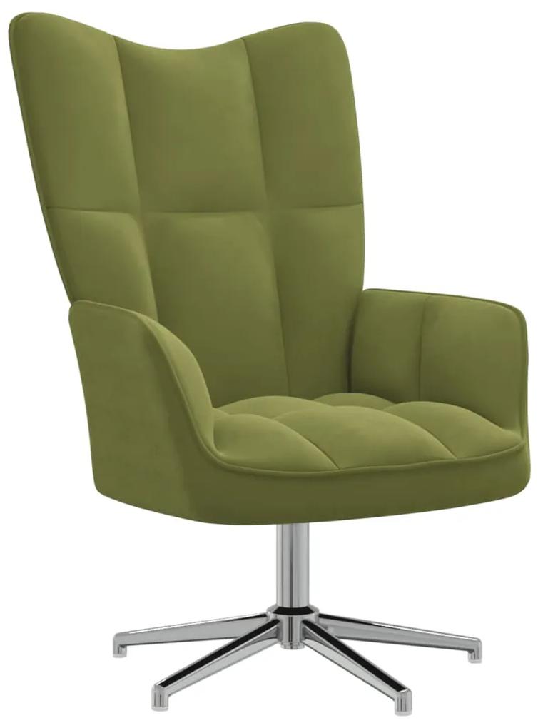 328120 vidaXL Cadeira de descanso veludo verde-claro