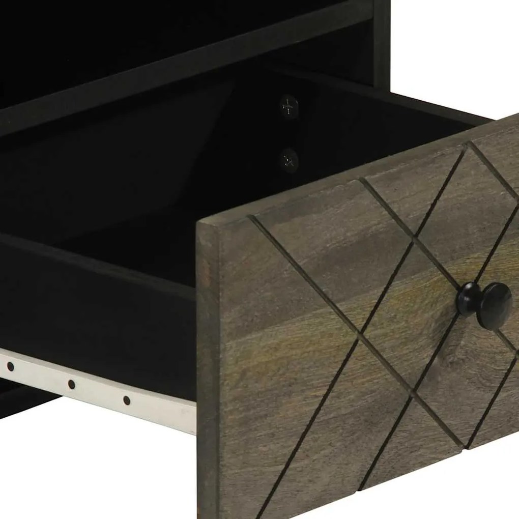 Mesa de centro 80x54x40 cm madeira de mangueira maciça preto