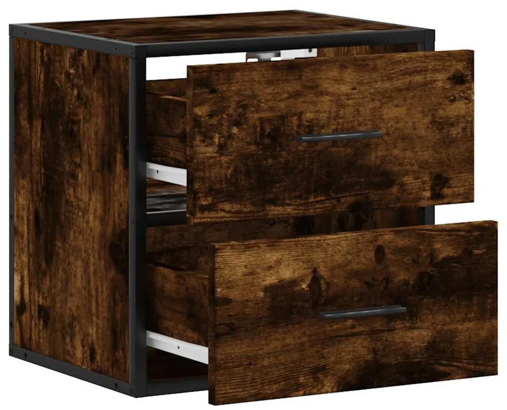 Mesa de cabeceira de parede 40x31x39,5 cm carvalho fumado
