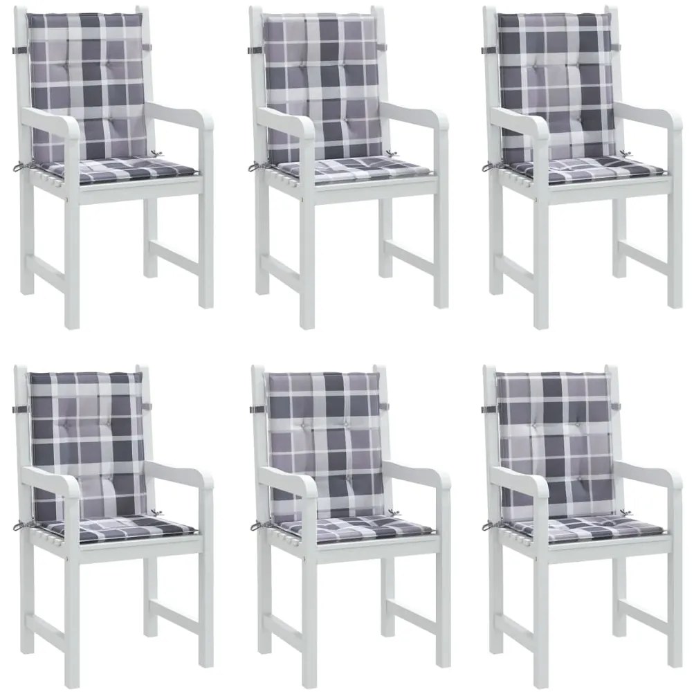 Almofadões lombares cadeiras jardim 6pcs oxford xadrez cinza