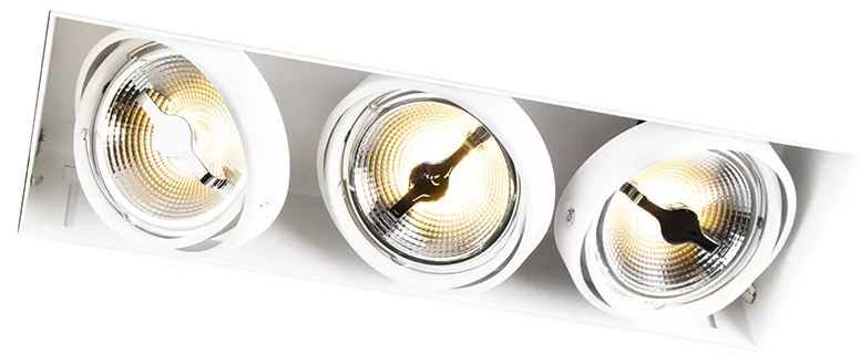 Foco embutido branco AR111 sem moldura 3 luzes - Oneon