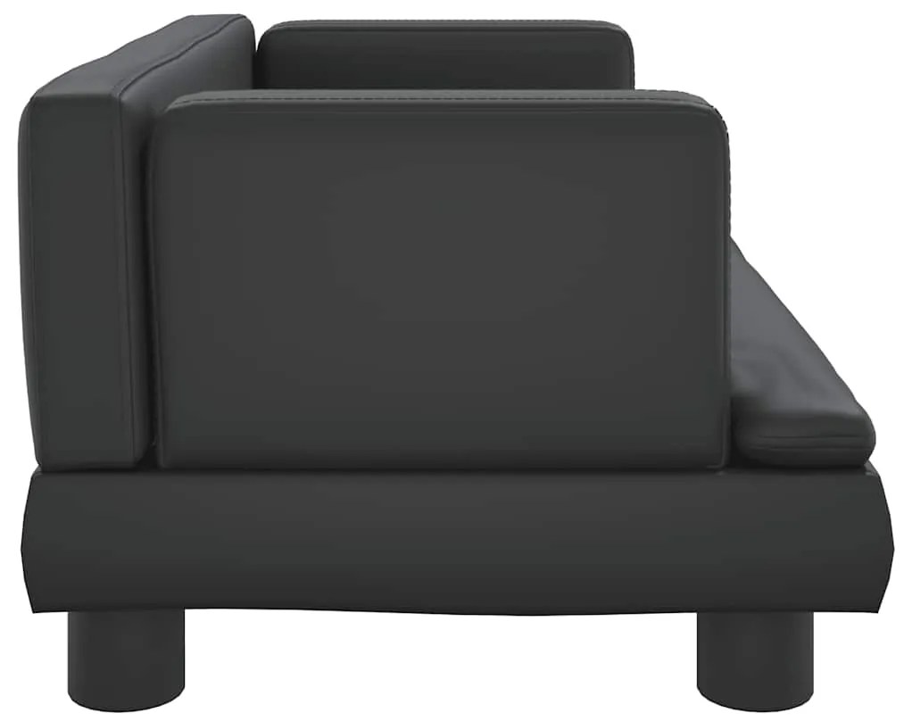 Sofá infantil 60x40x30 cm couro artificial preto