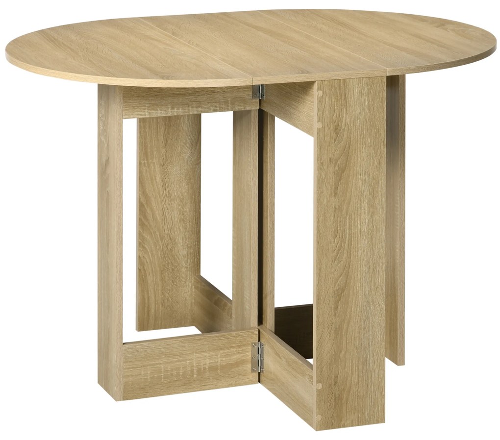 HOMCOM Mesa de Sala de Jantar Dobrável com 2 Laterais Mesa Auxiliar de Madeira para Cozinha Sala de Estar 104x76x73,7 cm Madeira | Aosom Portugal