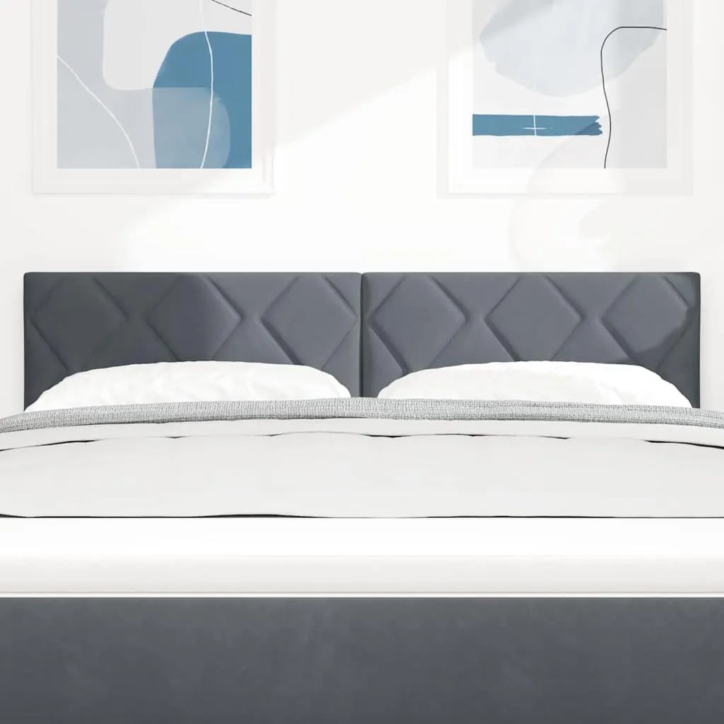 Cabeceira com Design de Bloco de Diamante Cinza Escuro (144 cm) - Velu