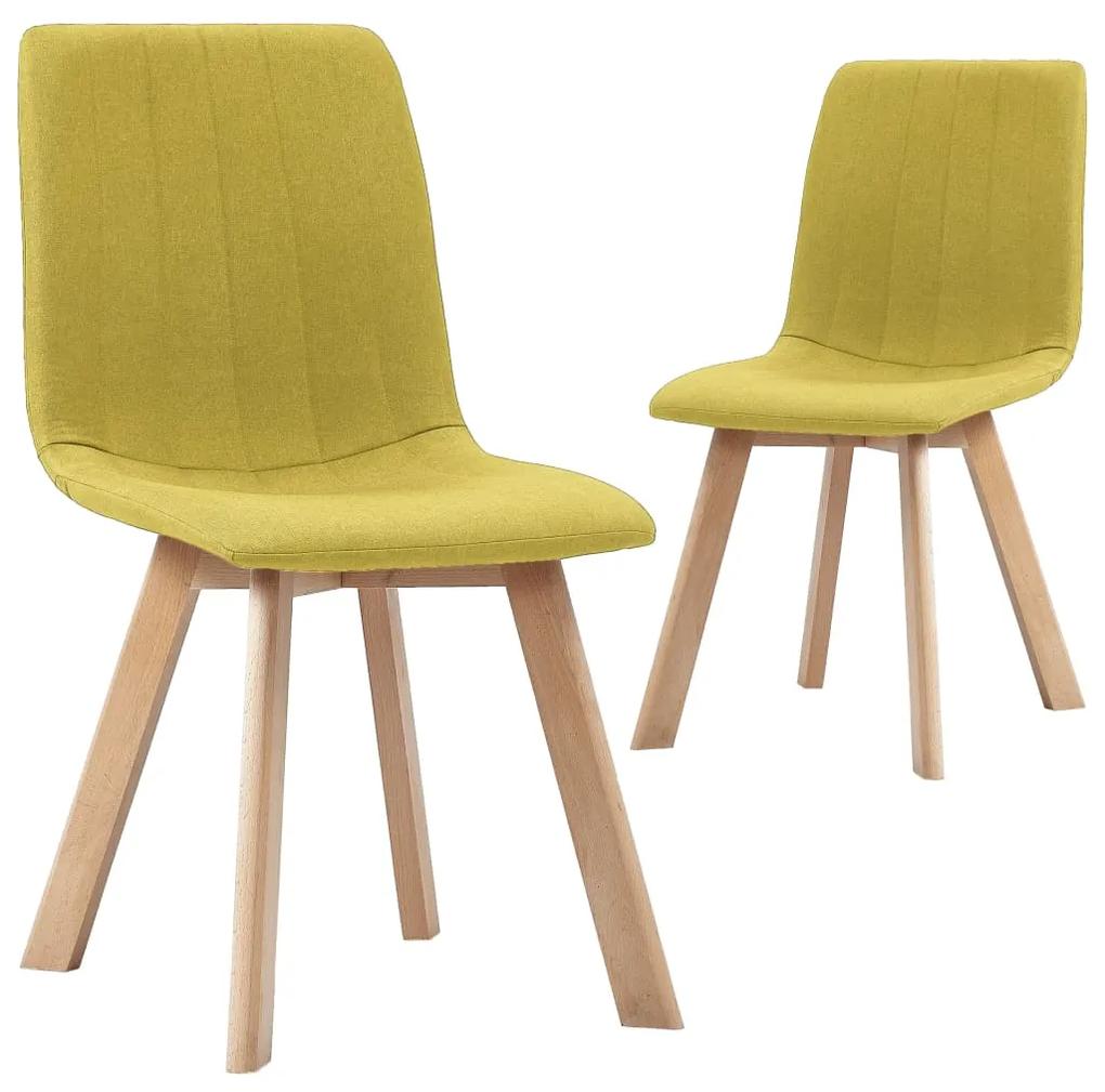 Cadeiras de jantar 2 pcs tecido amarelo - 293445