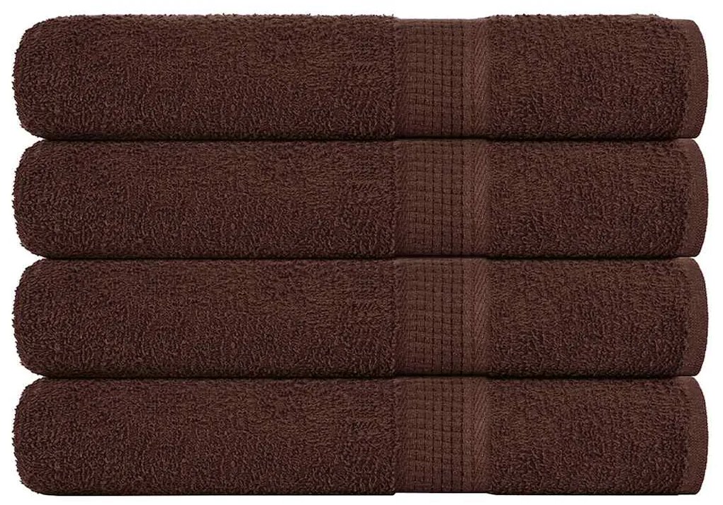 vidaXL Toalhas FROGN 4 pcs 100x200 cm 360 g/m² castanho