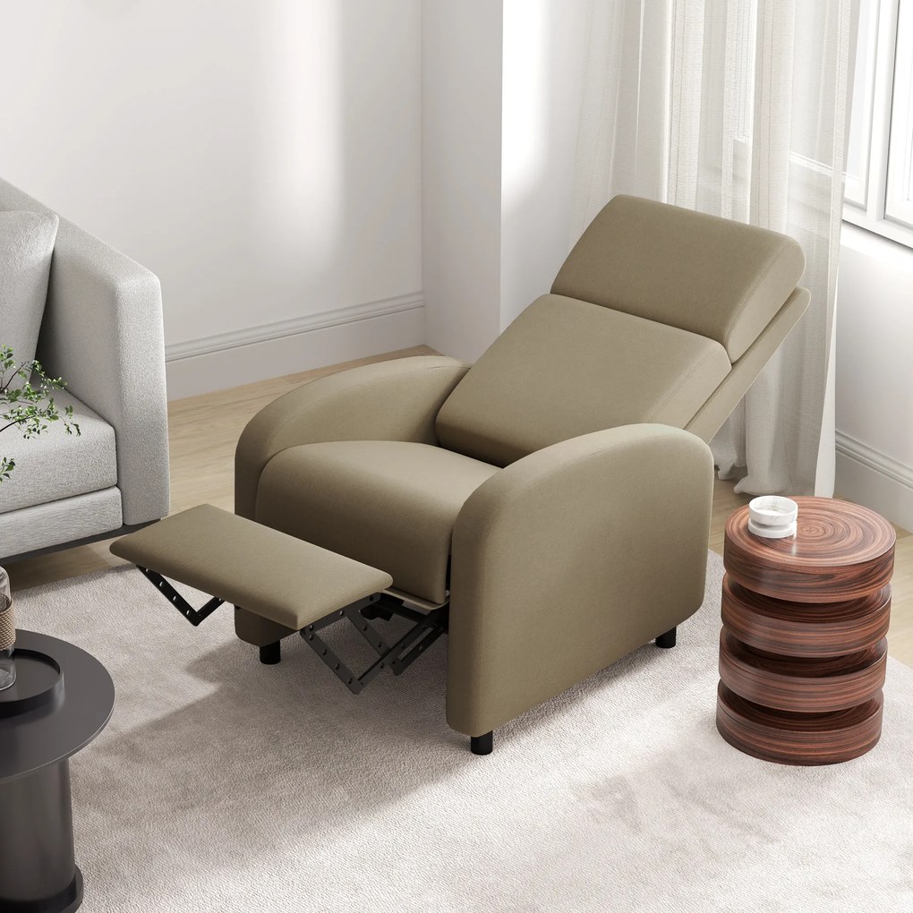 Poltrona relax, poltrona reclinável de sala, poltrona de relaxamento - encosto ajustável até 160°, apoio para os pés integrado