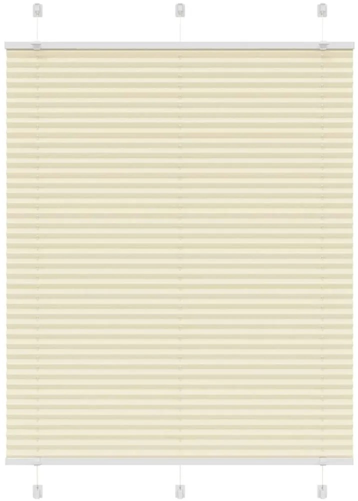 Creme Plissada Cega 110x100 cm Largura Tecido 109,4cm Poliéster