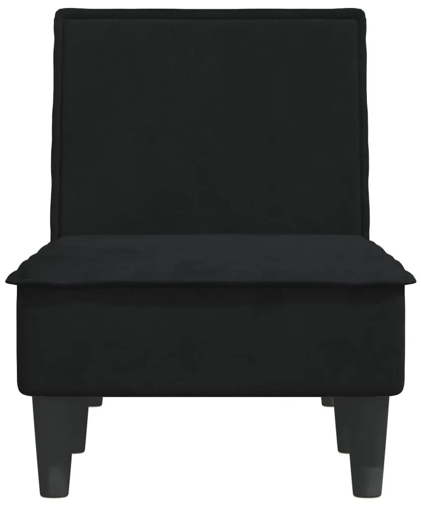 Chaise longue veludo preto