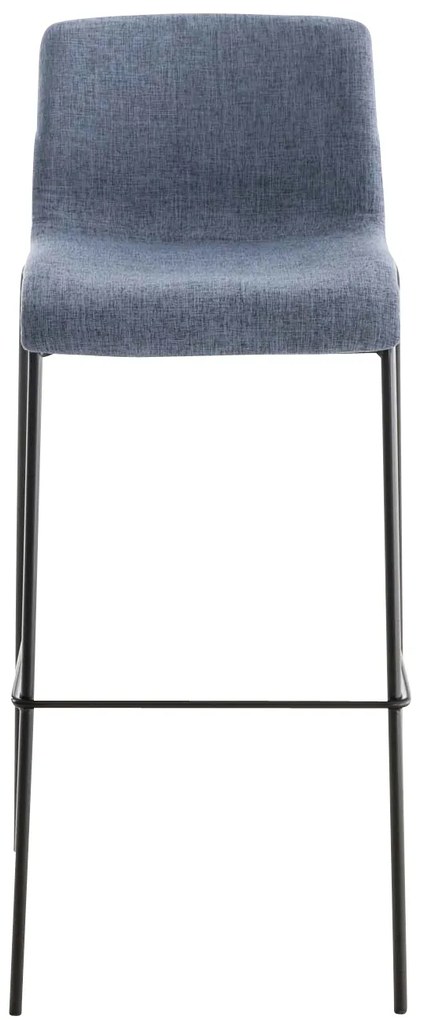 Conjunto de 2 bancos de bar Hoover em tecido e com estrutura preta 43 x 100 x 48 cm Azul