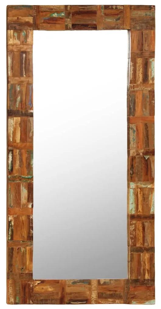 246419 vidaXL Espelho de parede em madeira recuperada maciça 60x120 cm