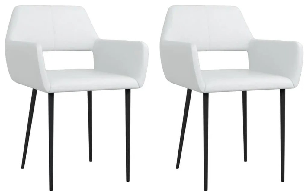 vidaXL Cadeiras de jantar 2 pcs couro artificial branco