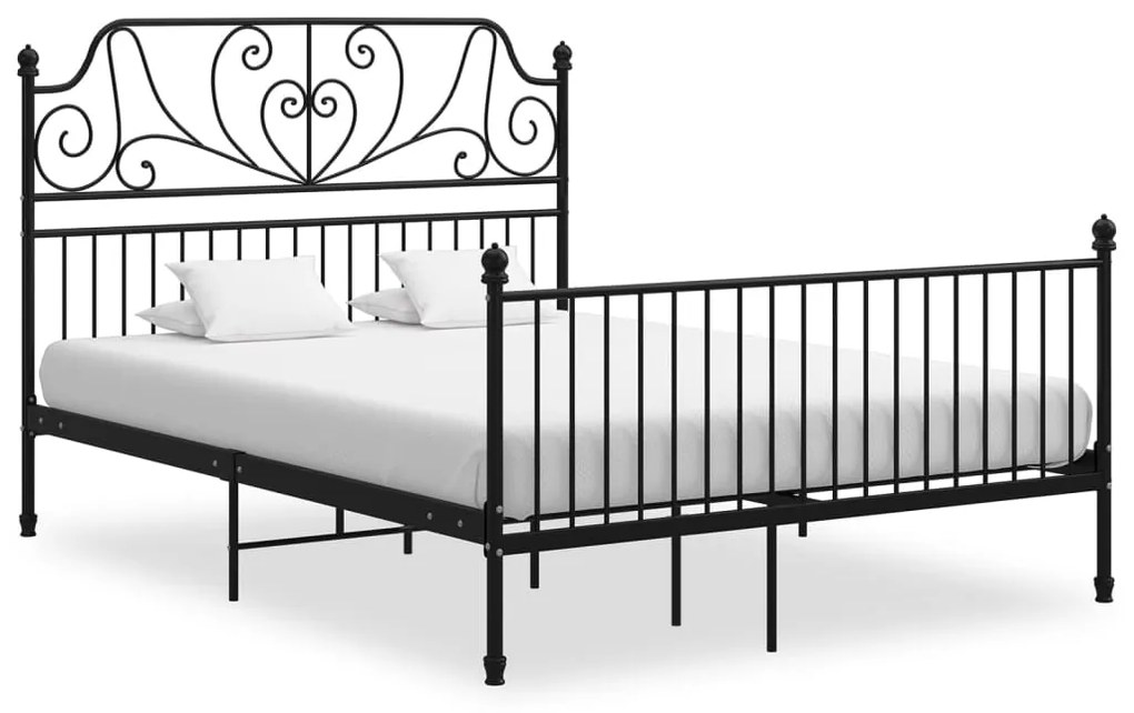 vidaXL Estrutura de cama 160x200 cm metal preto