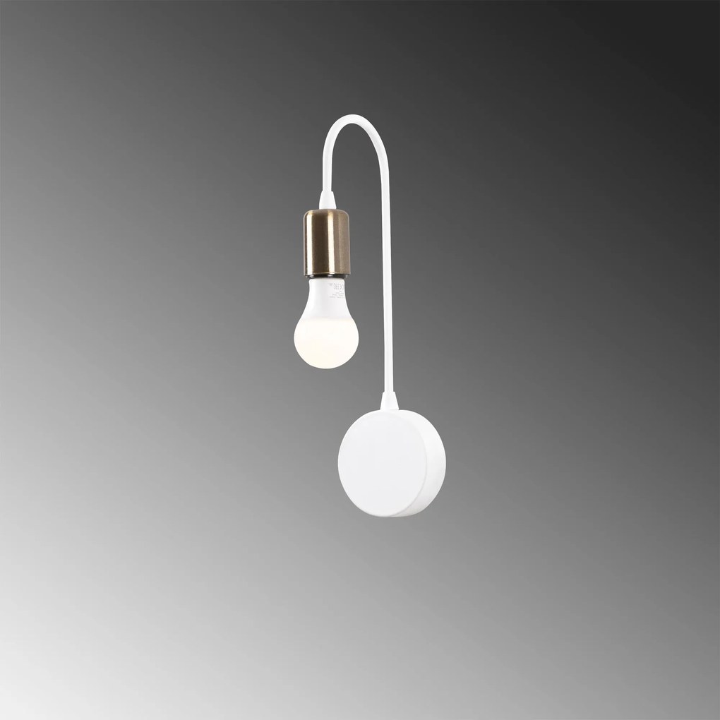 Aplique de Parede Baston – Branco – 10 x 14 cm