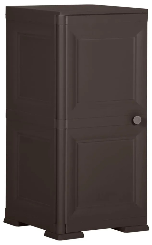 340610 vidaXL Armário de plástico 40x43x85,5 cm design de madeira castanho