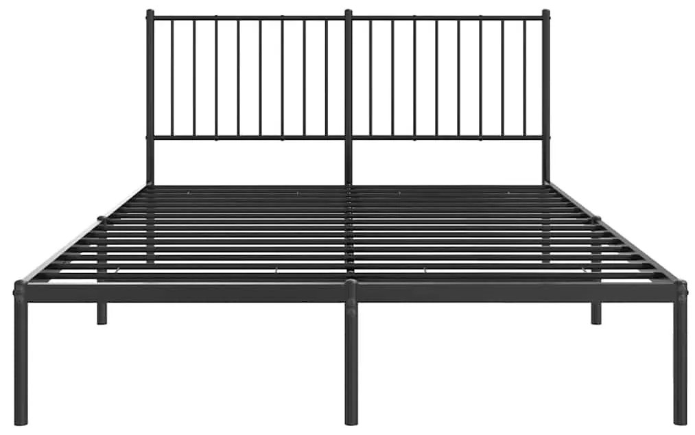 Estrutura de cama com cabeceira 135x190 cm metal preto