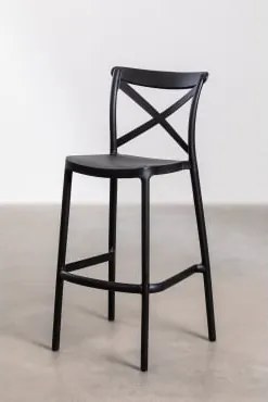 Pack De 2 Bancos Altos Empilháveis Em Polipropileno Otax Preto & ↑75 Cm - Sklum