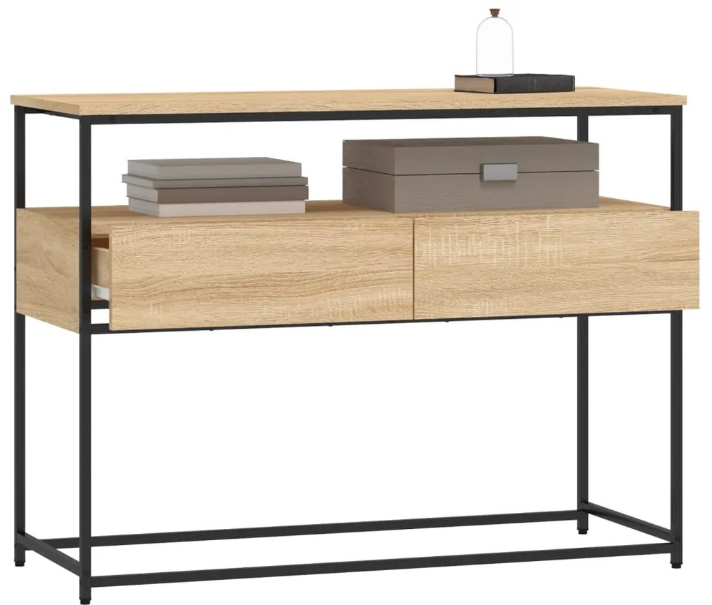 Mesa consola 100x40x75 cm derivados de madeira carvalho sonoma