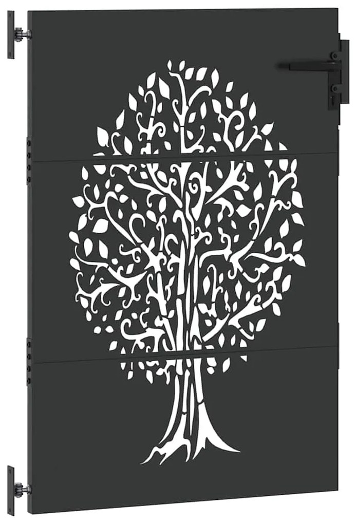 Portão de Jardim Preto 100 x 150 cm Aço com Revestimento em Pó