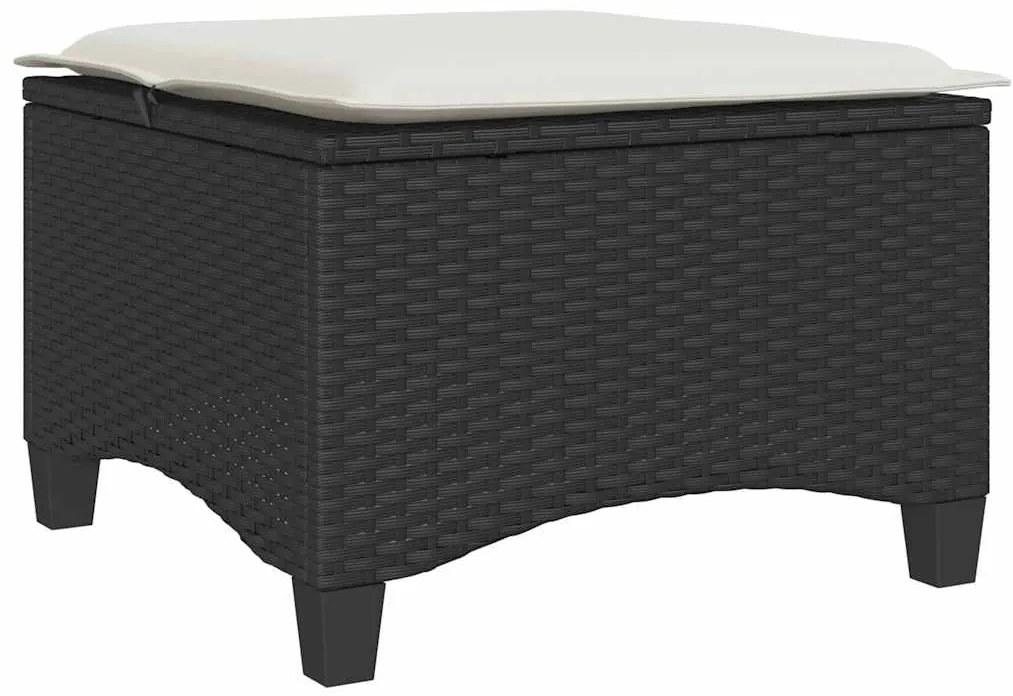 Bancos de jardim com almofadas 2 unid 55x55x36 cm vime PE preto