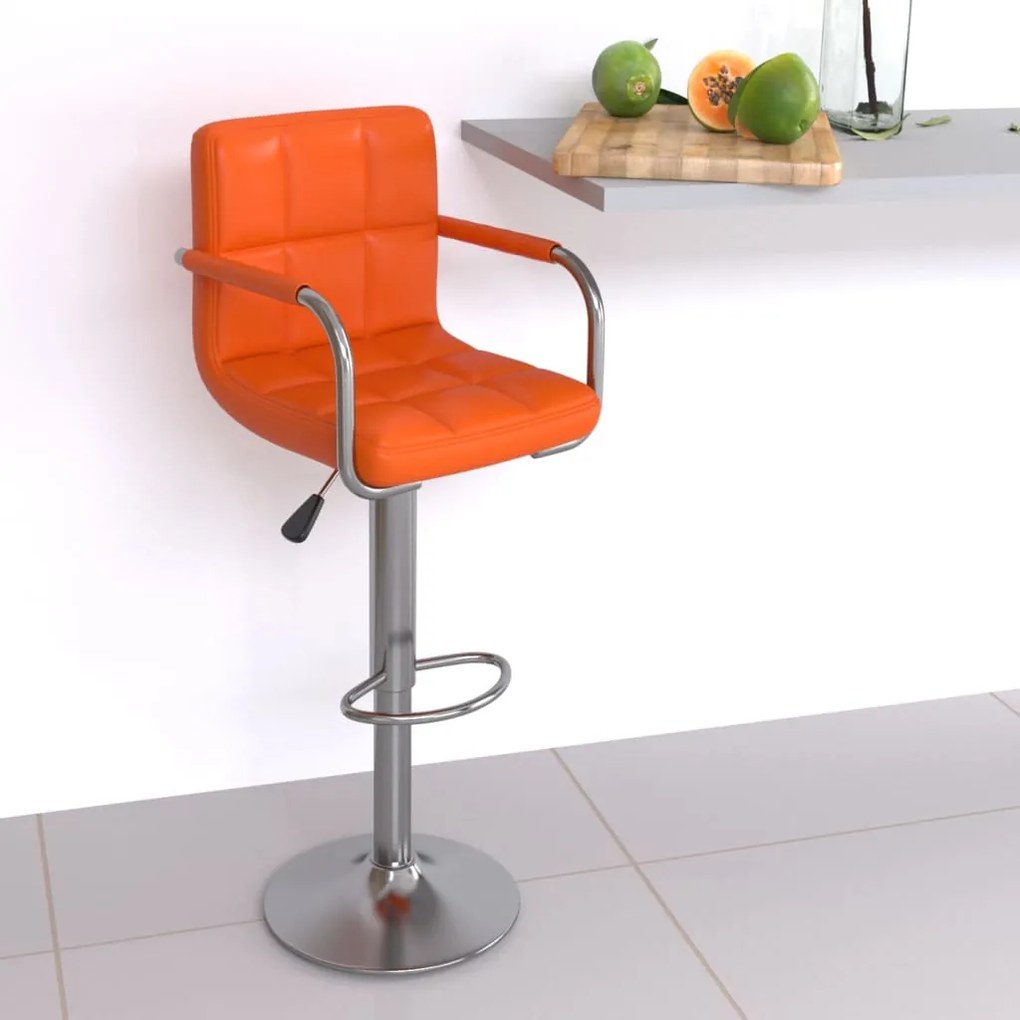 vidaXL Banco de bar couro artificial laranja